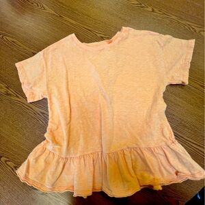 Time and True orange ruffle top